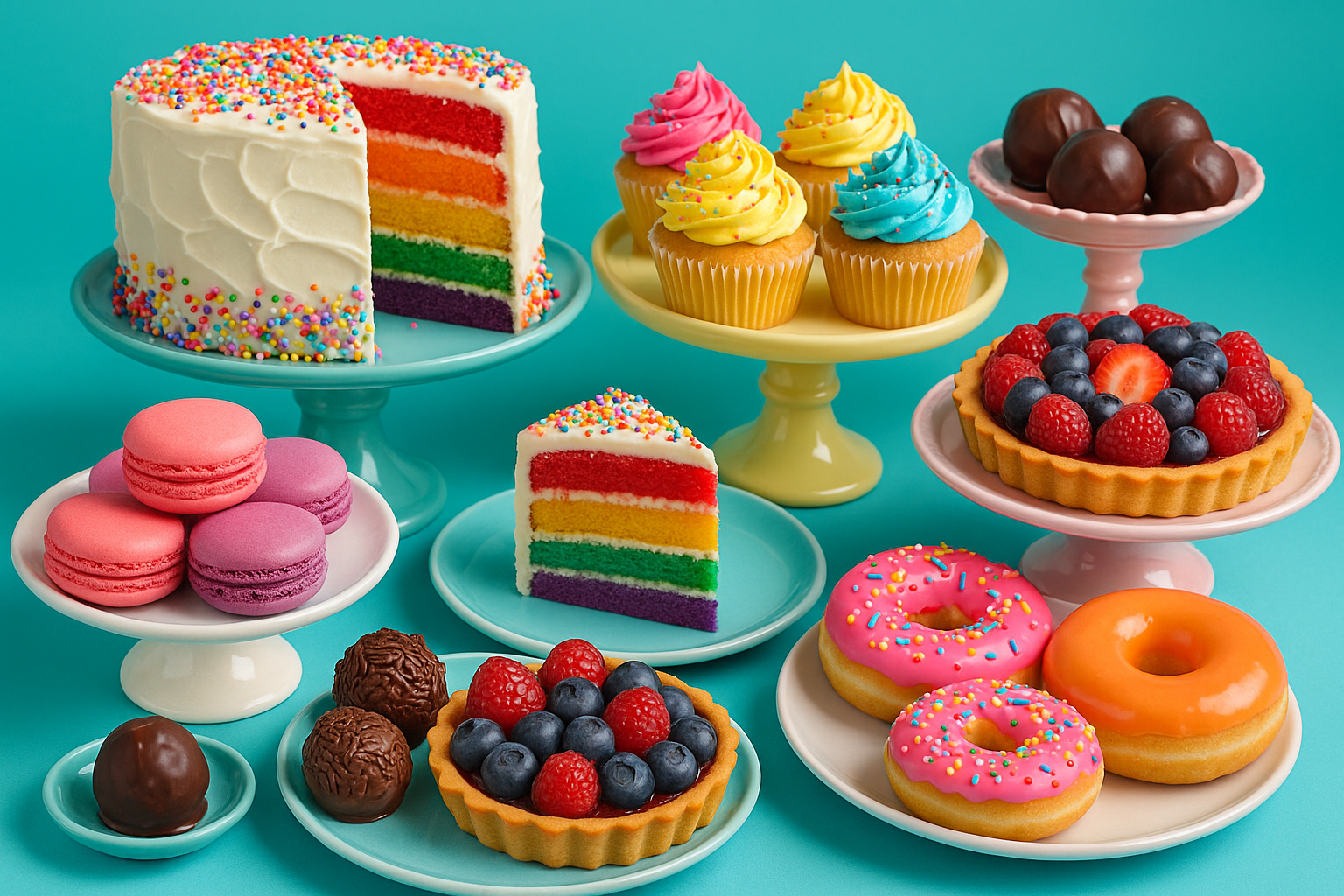 postres tentativos coloridos 